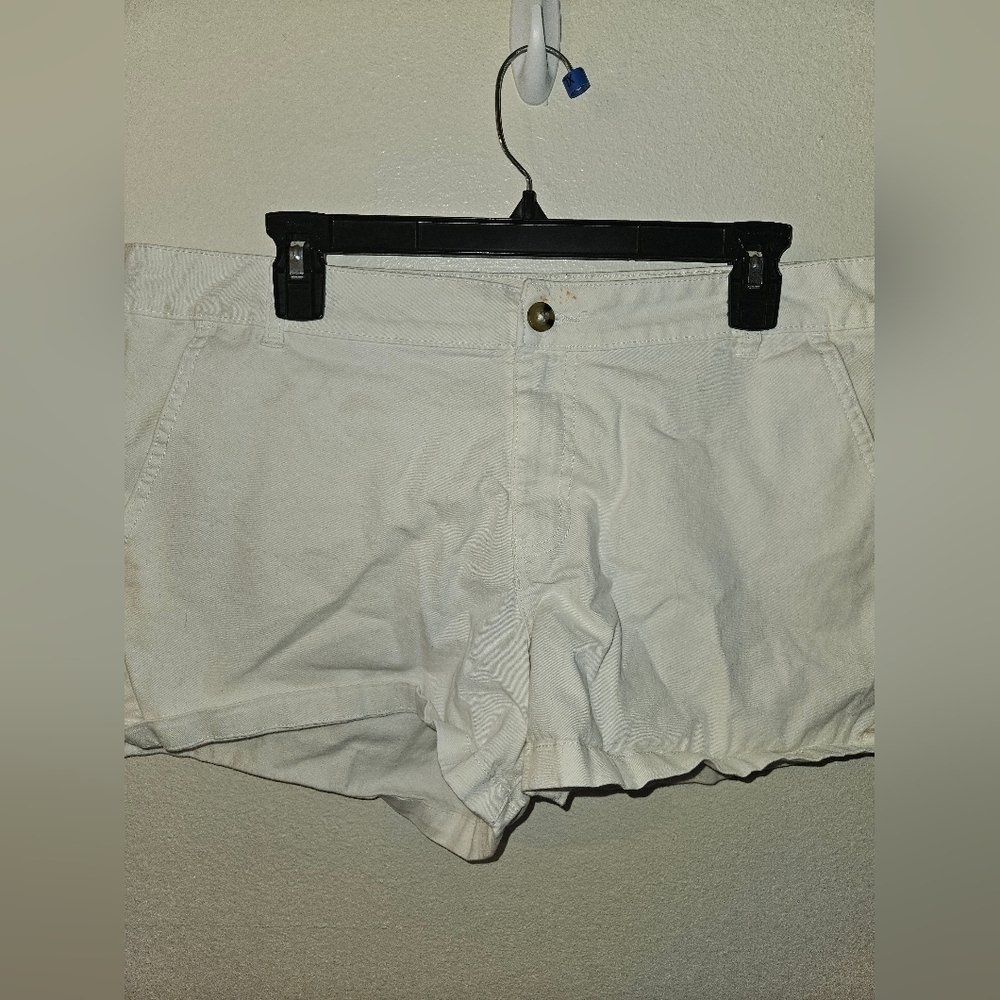 ANA Womens White Mid Rise Twill Short 3.5 Inch Inseam Shorts Size 16